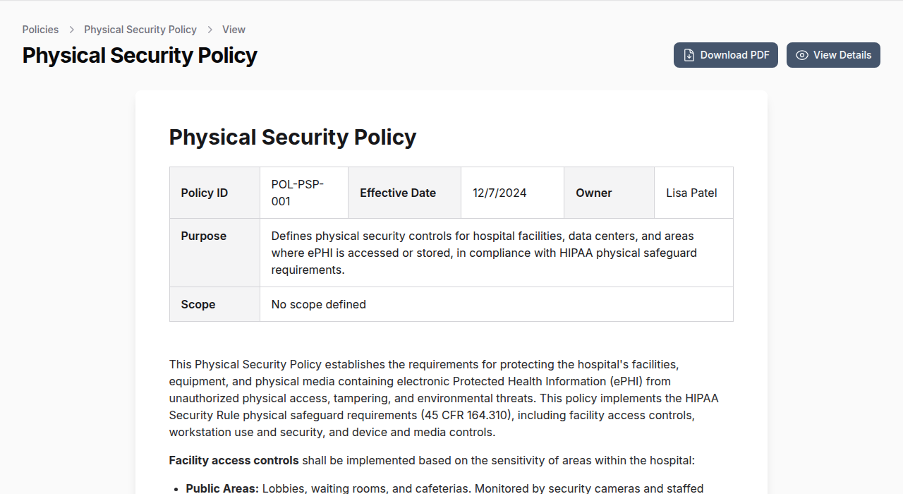 Policy Detail